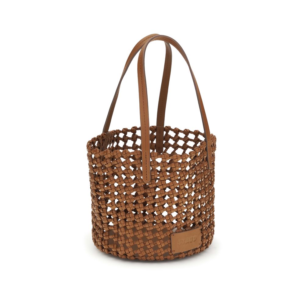 Staud Brownes Kalbsleder Bos Taurus Backet Bag