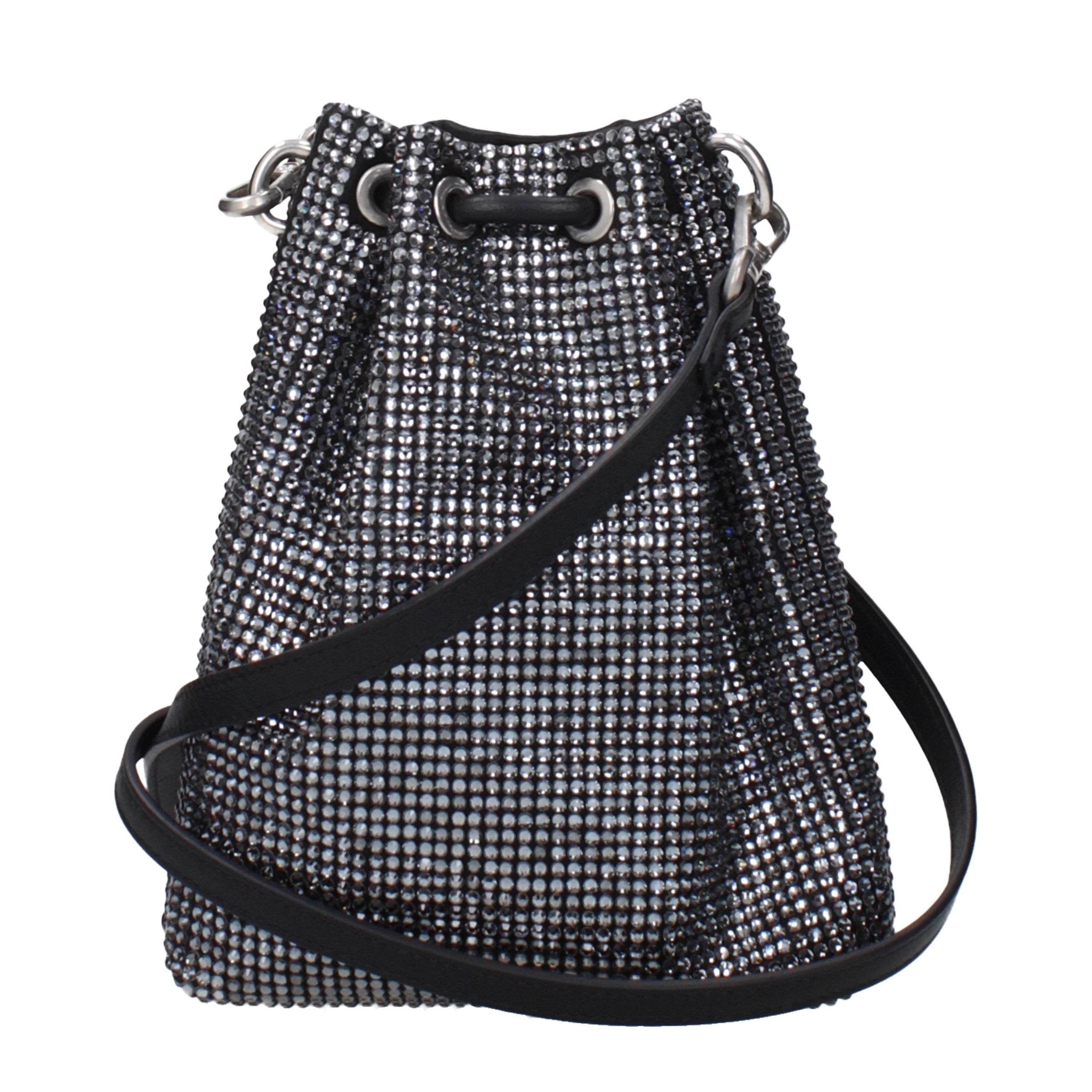 Jimmy Choo Umhängetasche aus schwarzem Satin