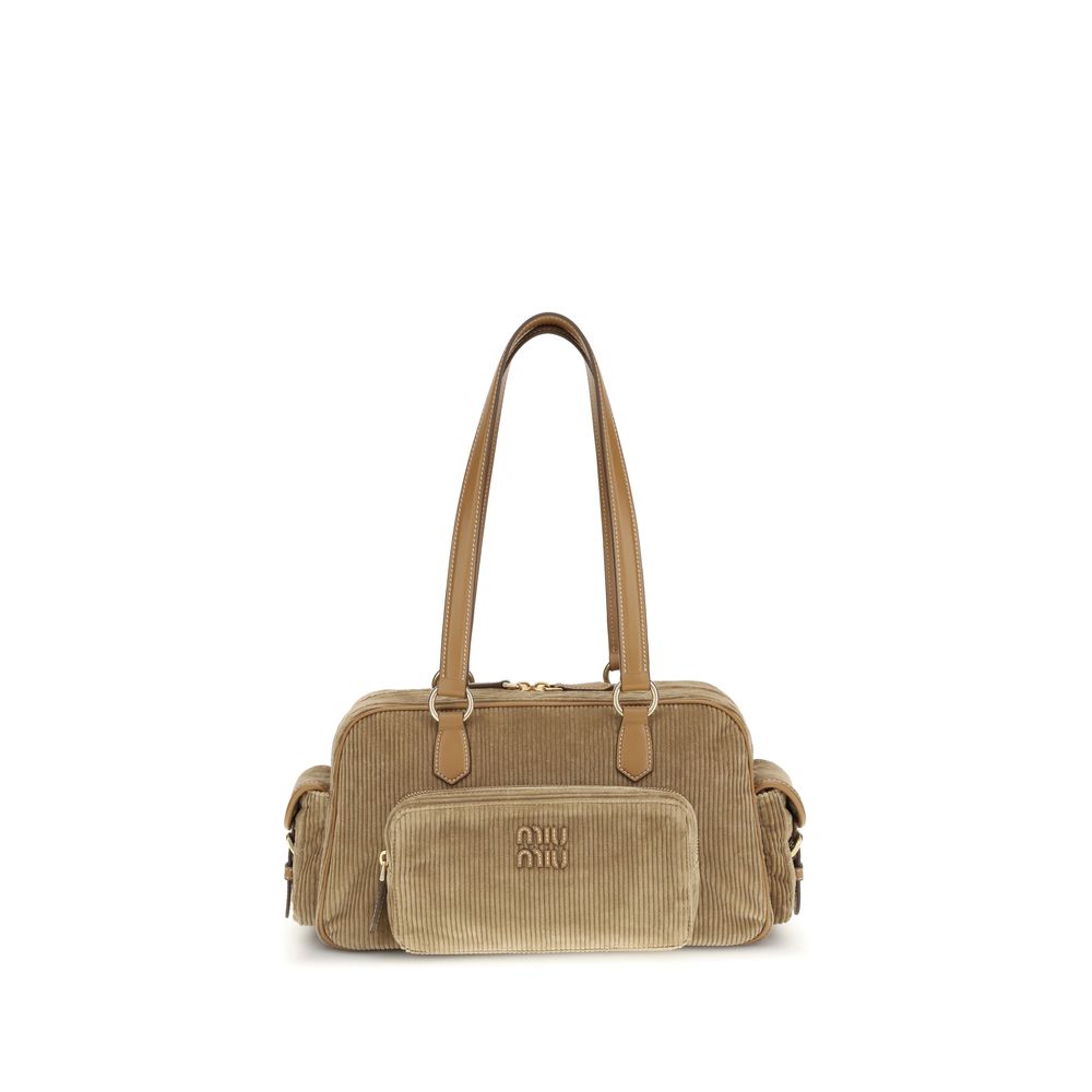 Miu Miu Beige Cotton Shoulder Bag