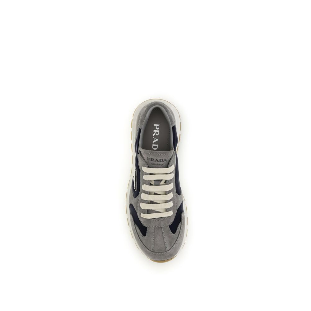 Baskets Prada en cuir de veau bleu Bos Taurus