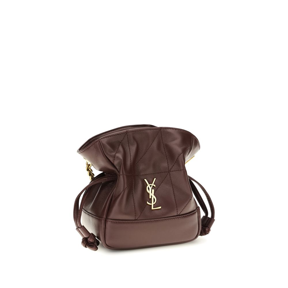 Pochette Saint Laurent en cuir d'agneau bordeaux Ovis Aries Aries