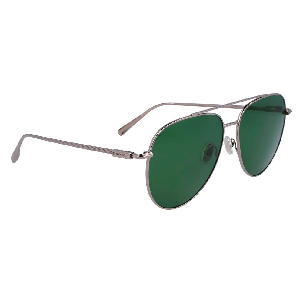 Ferragamo Sonnenbrille aus grauem Metall