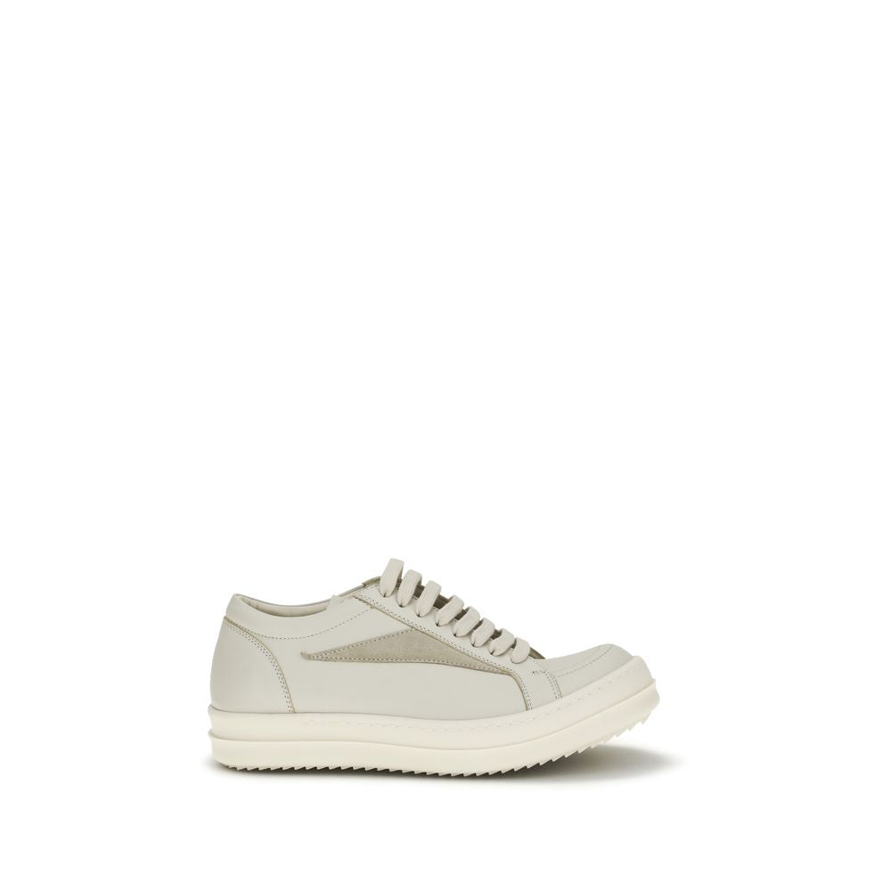 Rick Owens Beige Calf Leather Bos Taurus Low Top Sneakers