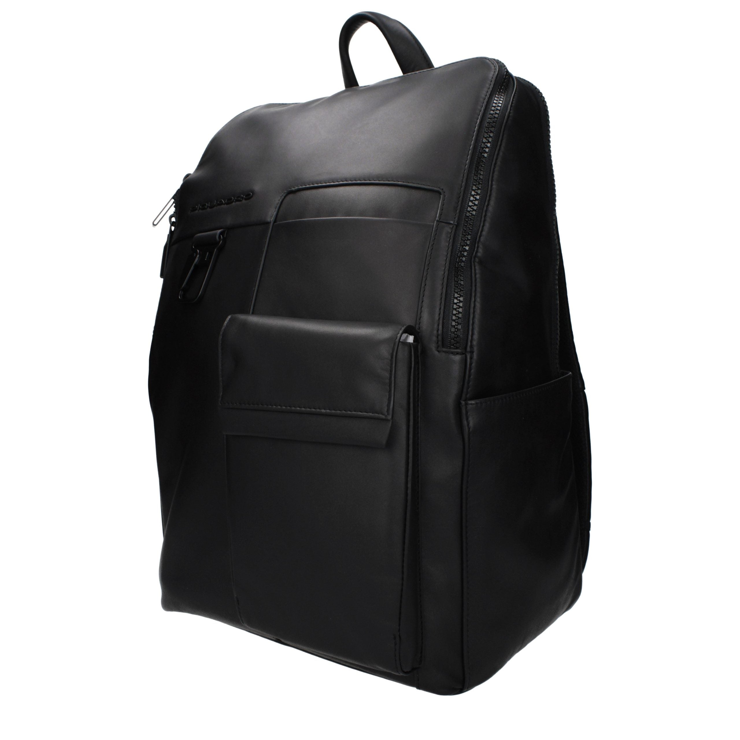 Sac à dos en cuir noir Piquadro