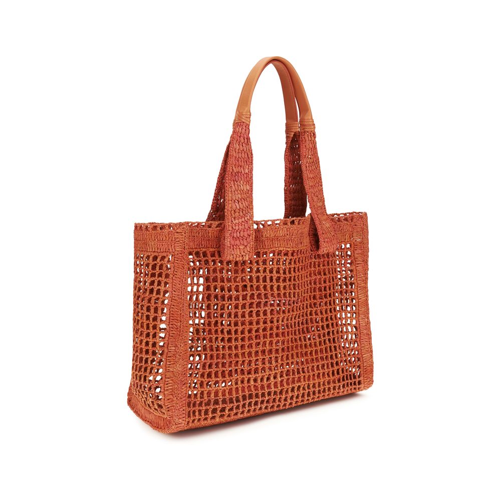 Chloé Mehrfarbige Bast-Schultertasche