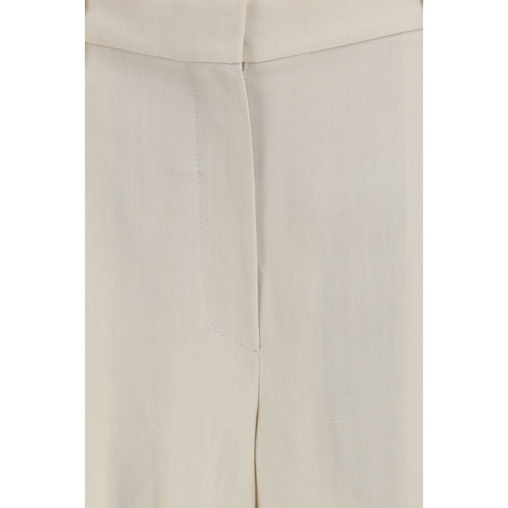 Brunello Cucinelli Beige Viscose Casual Pants
