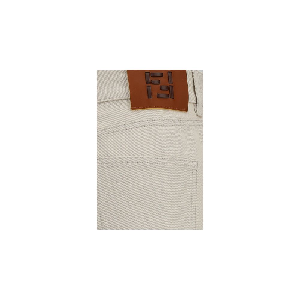 Fendi Beige Baumwoll-Jeans mit geradem Bein