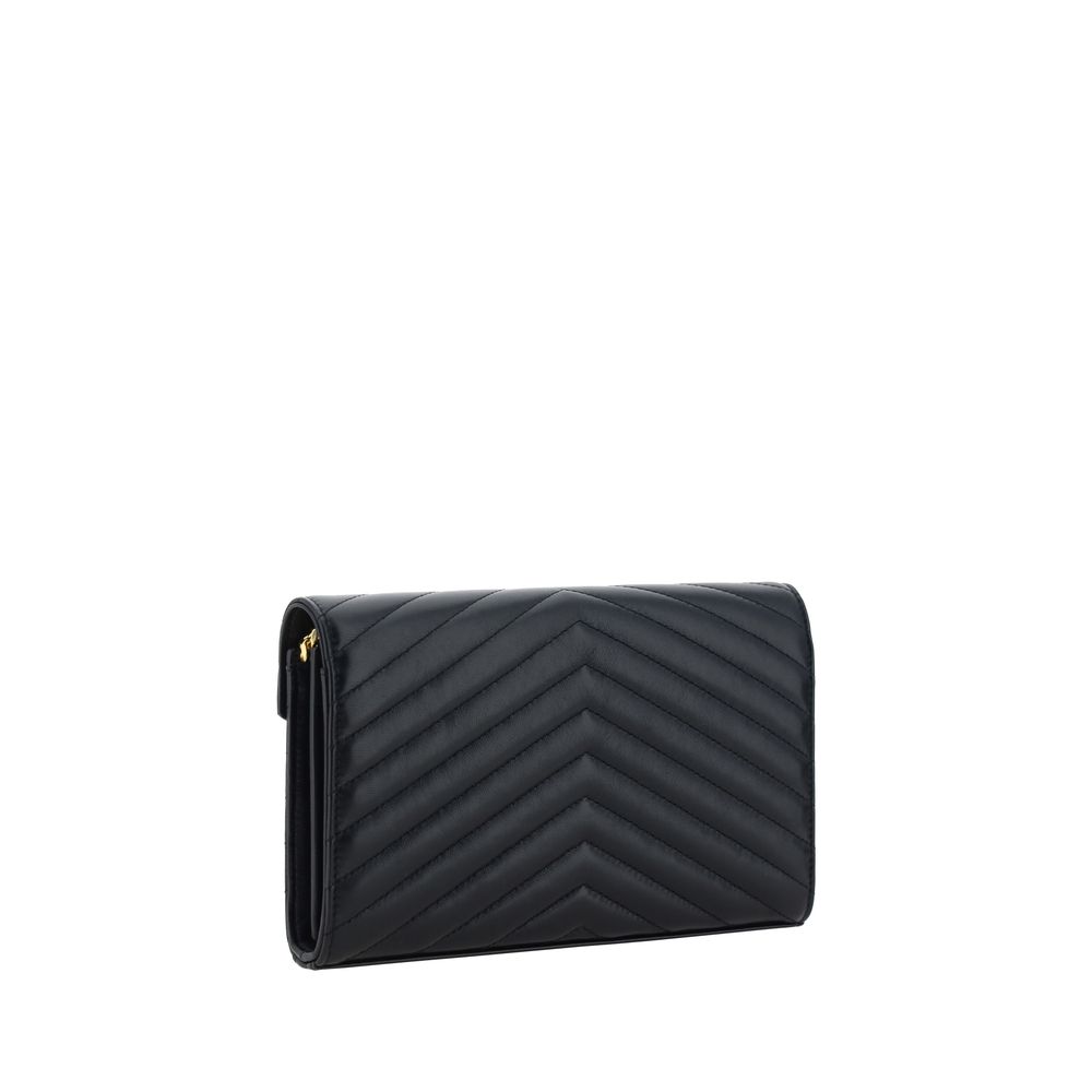 Saint Laurent Schultertasche aus schwarzem Kalbsleder (Bos Taurus)