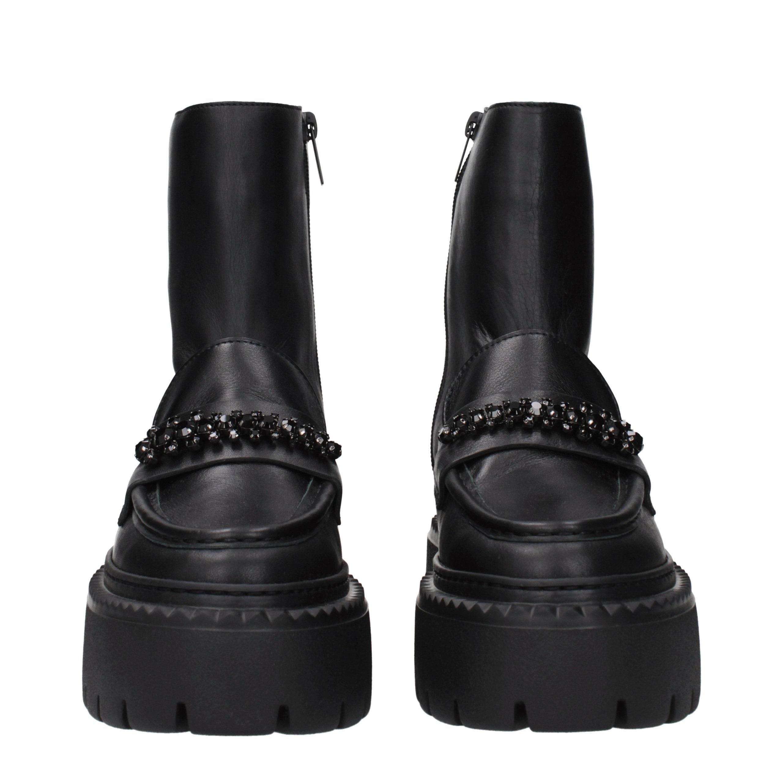 Jimmy Choo Black Leather Ankle Boots