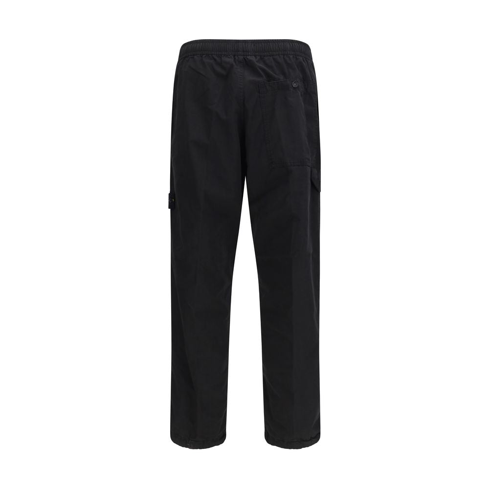 Stone Island Black Cotton Cargo Pants