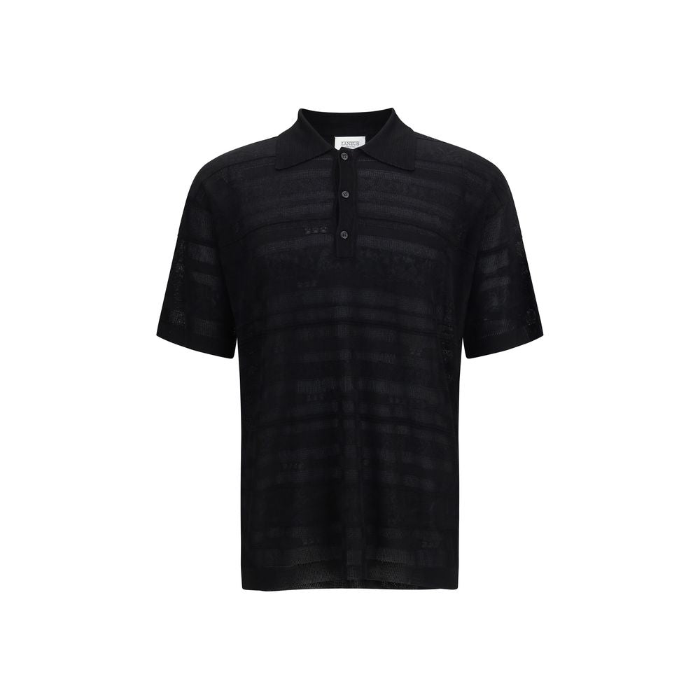 Polo Laneus en coton noir