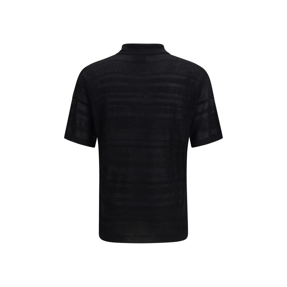 Polo Laneus en coton noir