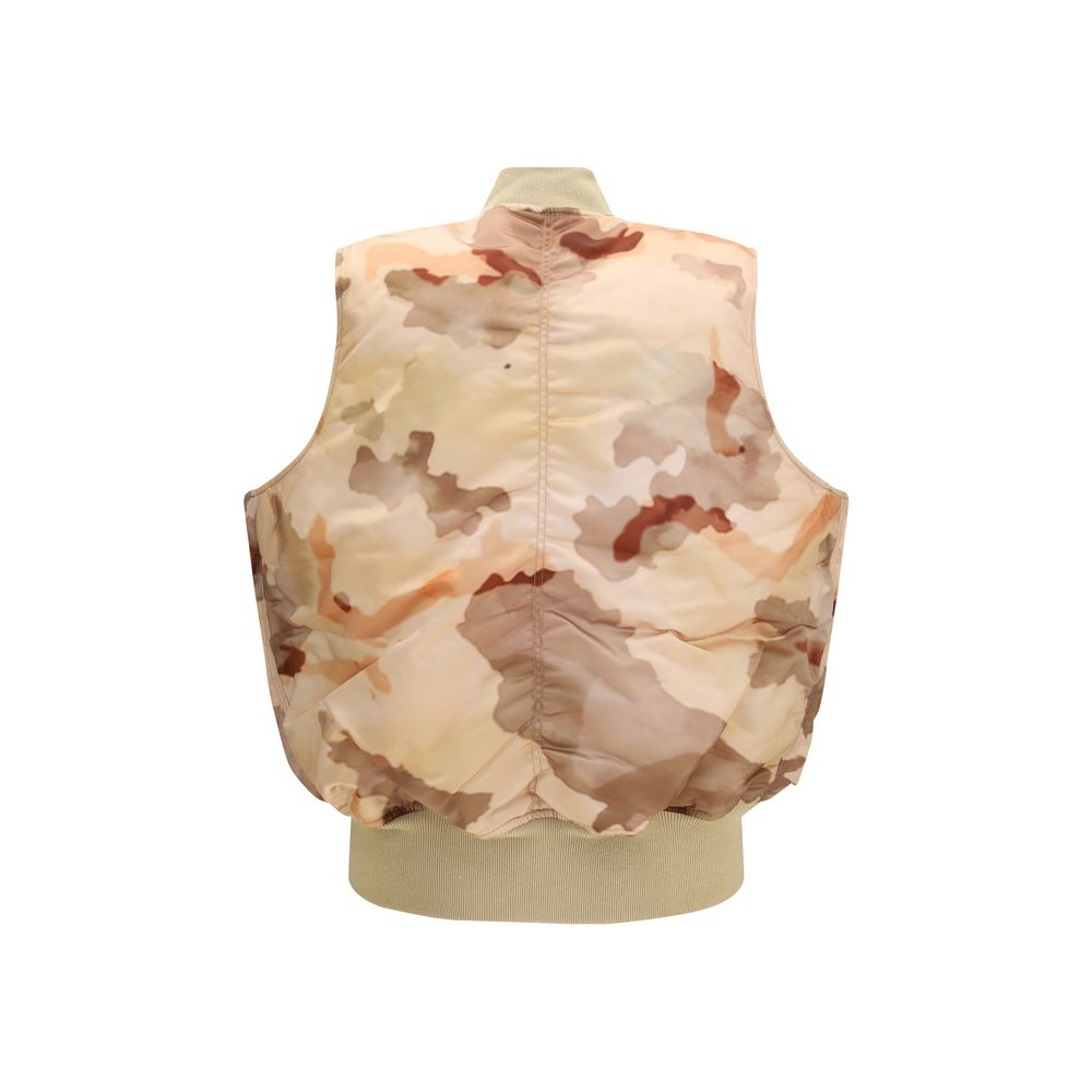 Blouson de motard en nylon beige ALPHA INDUSTRIES