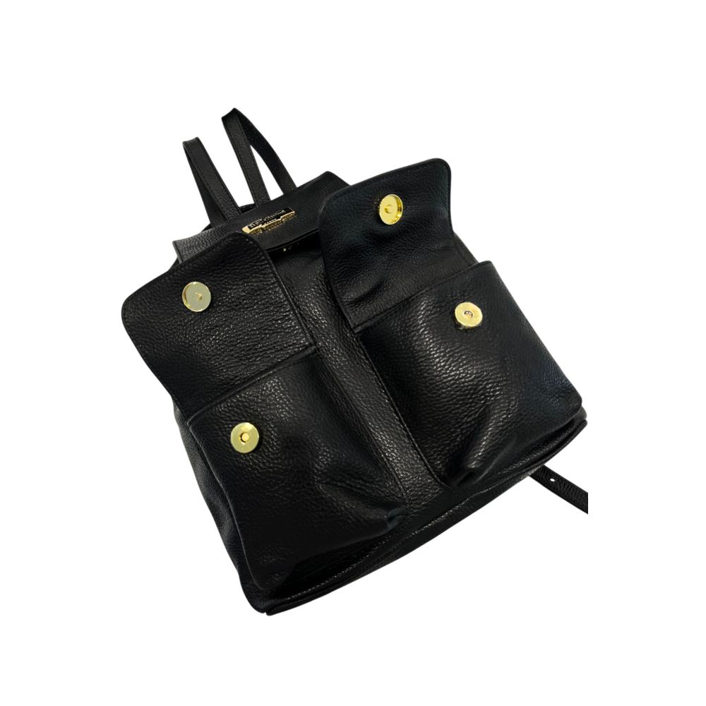 Baldinini Trend Damen Rucksack aus schwarzem Leder