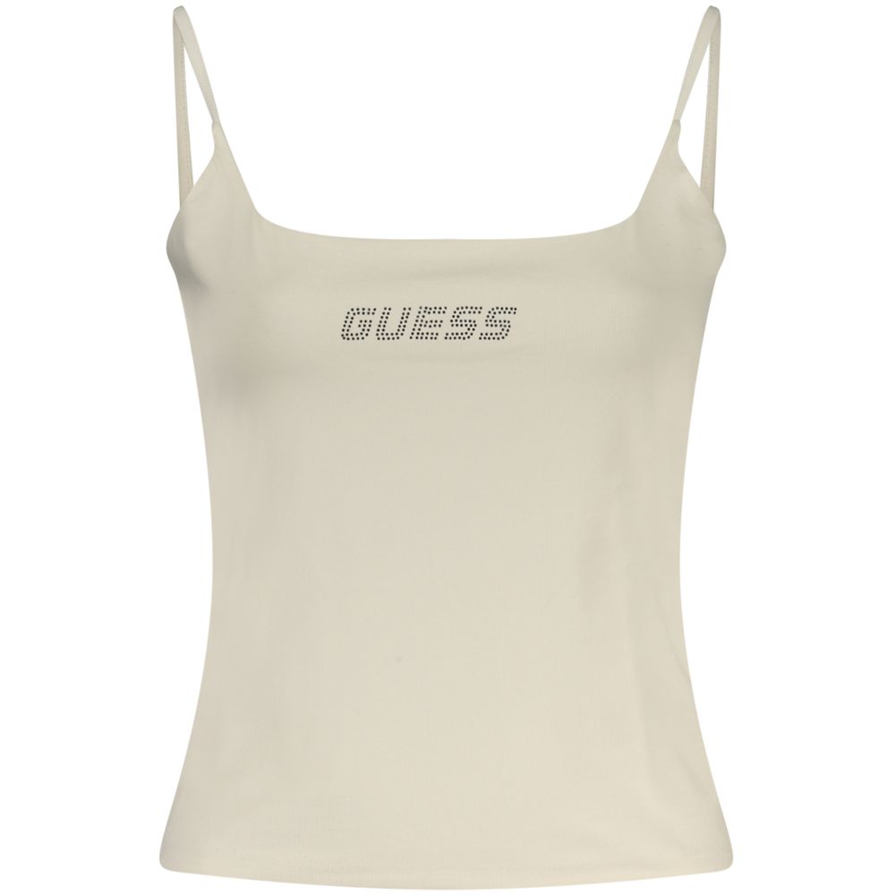 Guess Jeans White Cotton Tank Tops