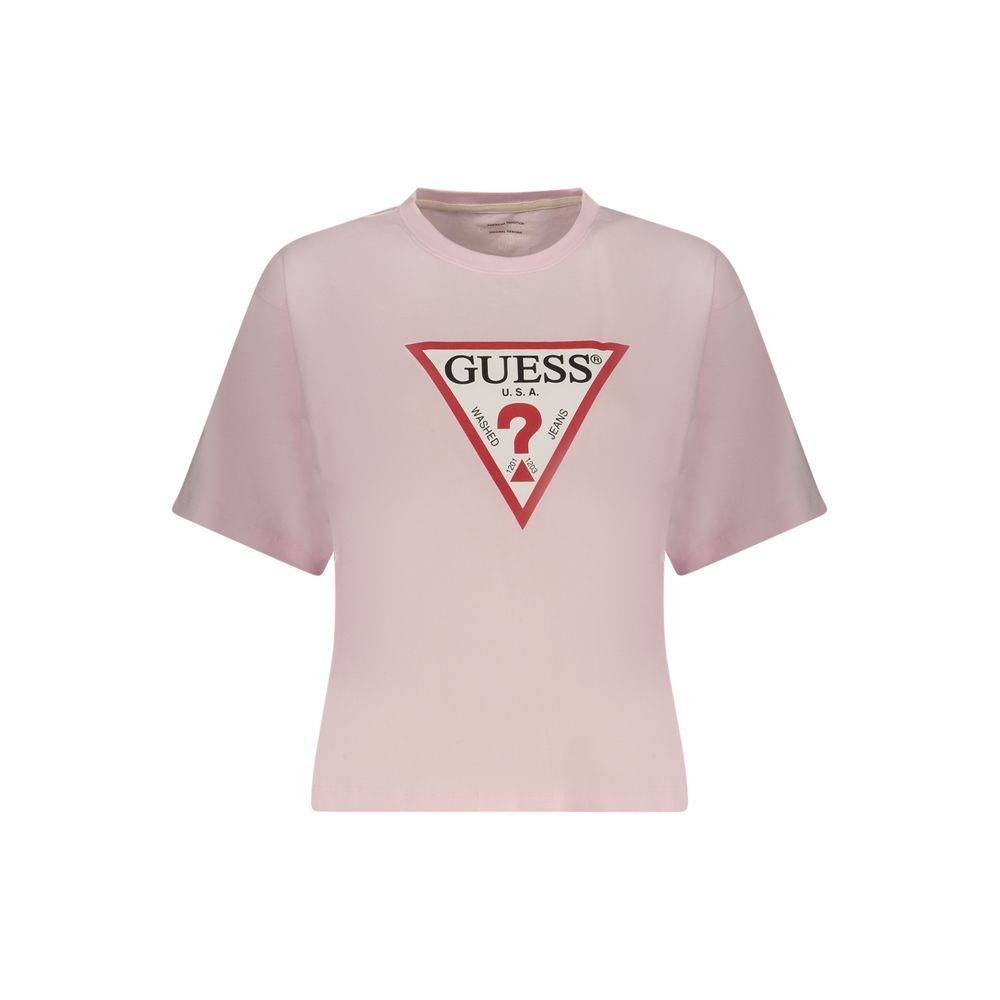 Guess Jeans Pink Cotton T-Shirt