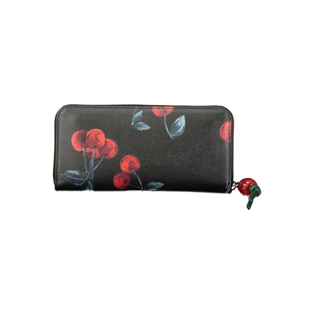 Portefeuille femme en polyuréthane noir Twinset