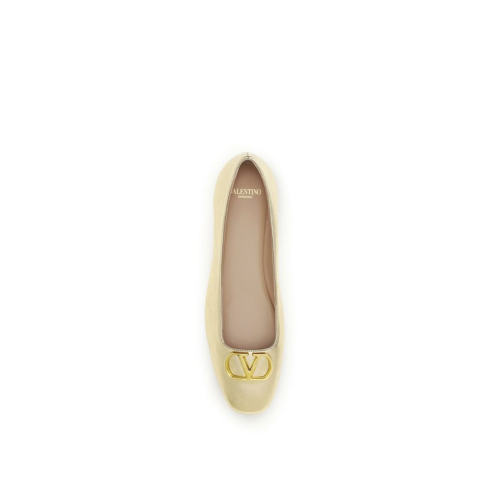 Valentino Garavani Ballerinas aus goldenem Kalbsleder