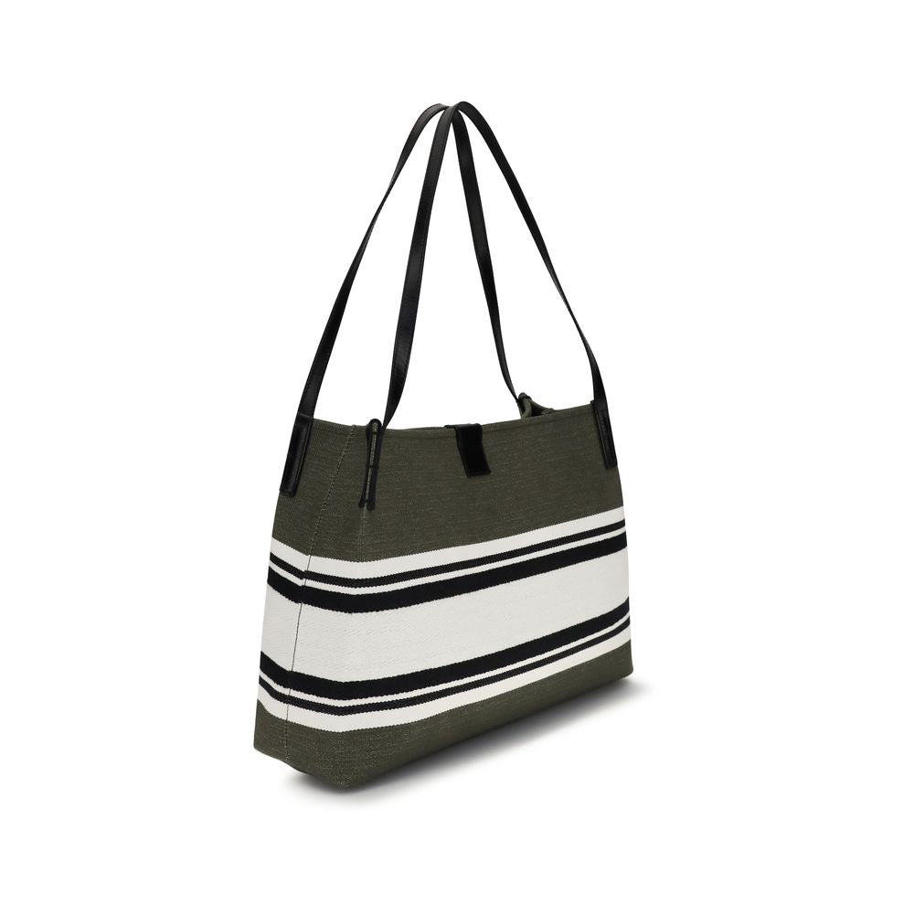 Balmain Schultertasche aus schwarzer Baumwolle