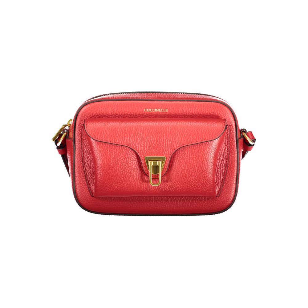 Sac à main femme Coccinelle Rosso en cuir avec bandoulière réglable et poches
