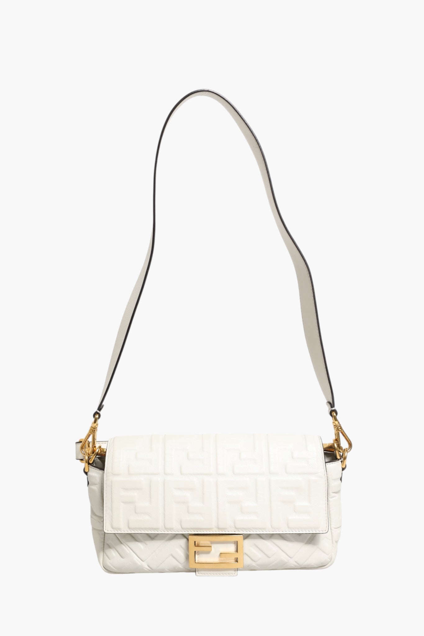 Fendi FF Embossed Baguette Tasche aus Nappaleder