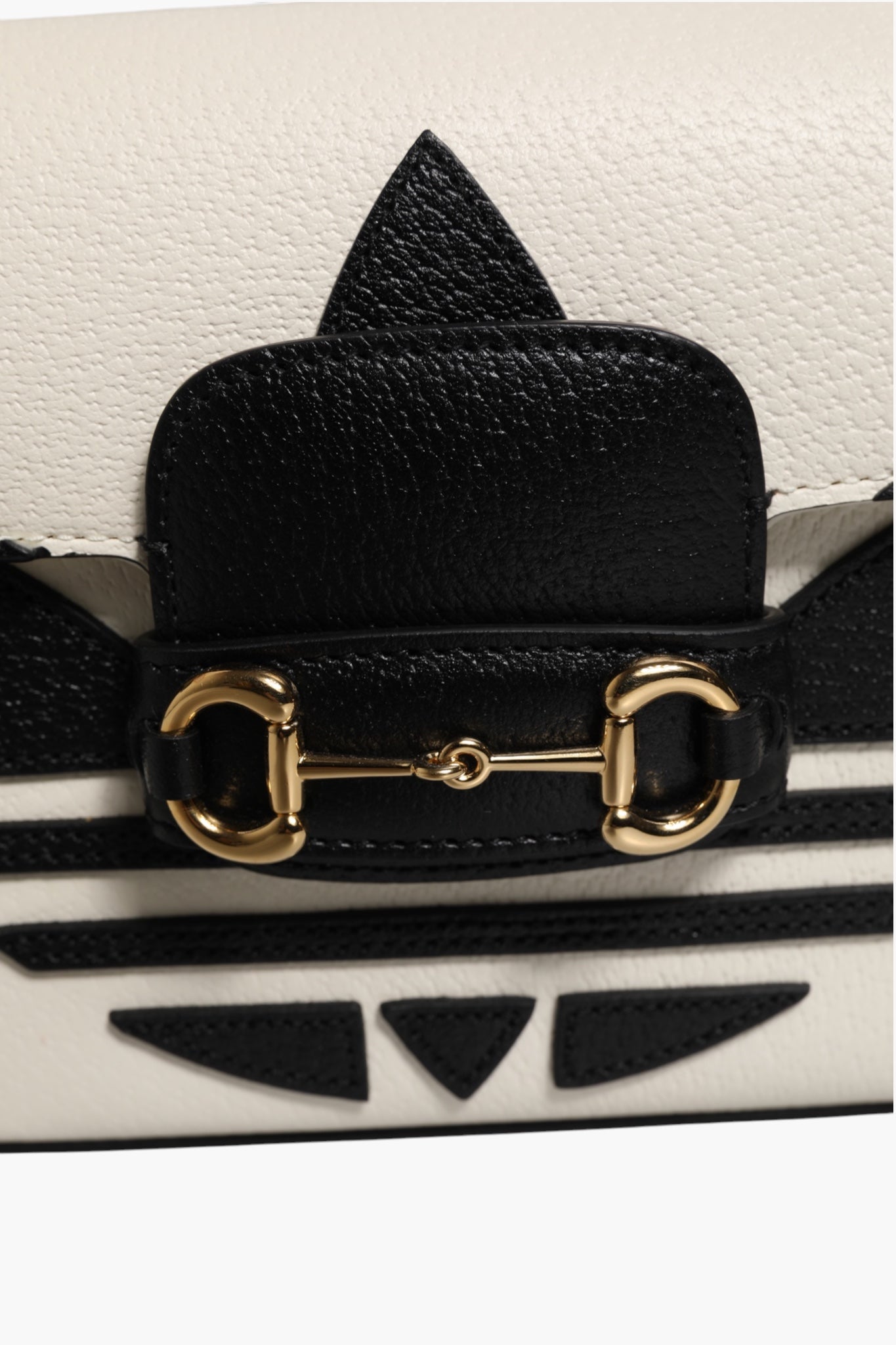 Gucci x Adidas Horsebit 1955 Weiß Schwarz Kalbsleder Umhängetasche