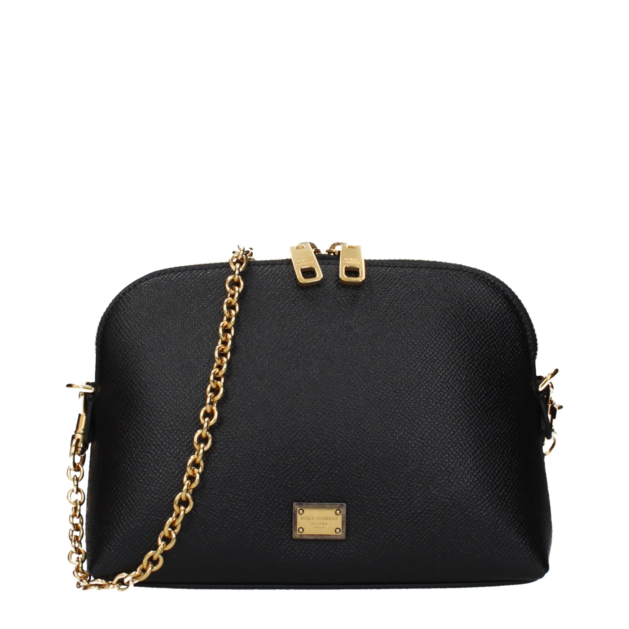 Dolce & Gabbana Schultertasche aus schwarzem Leder