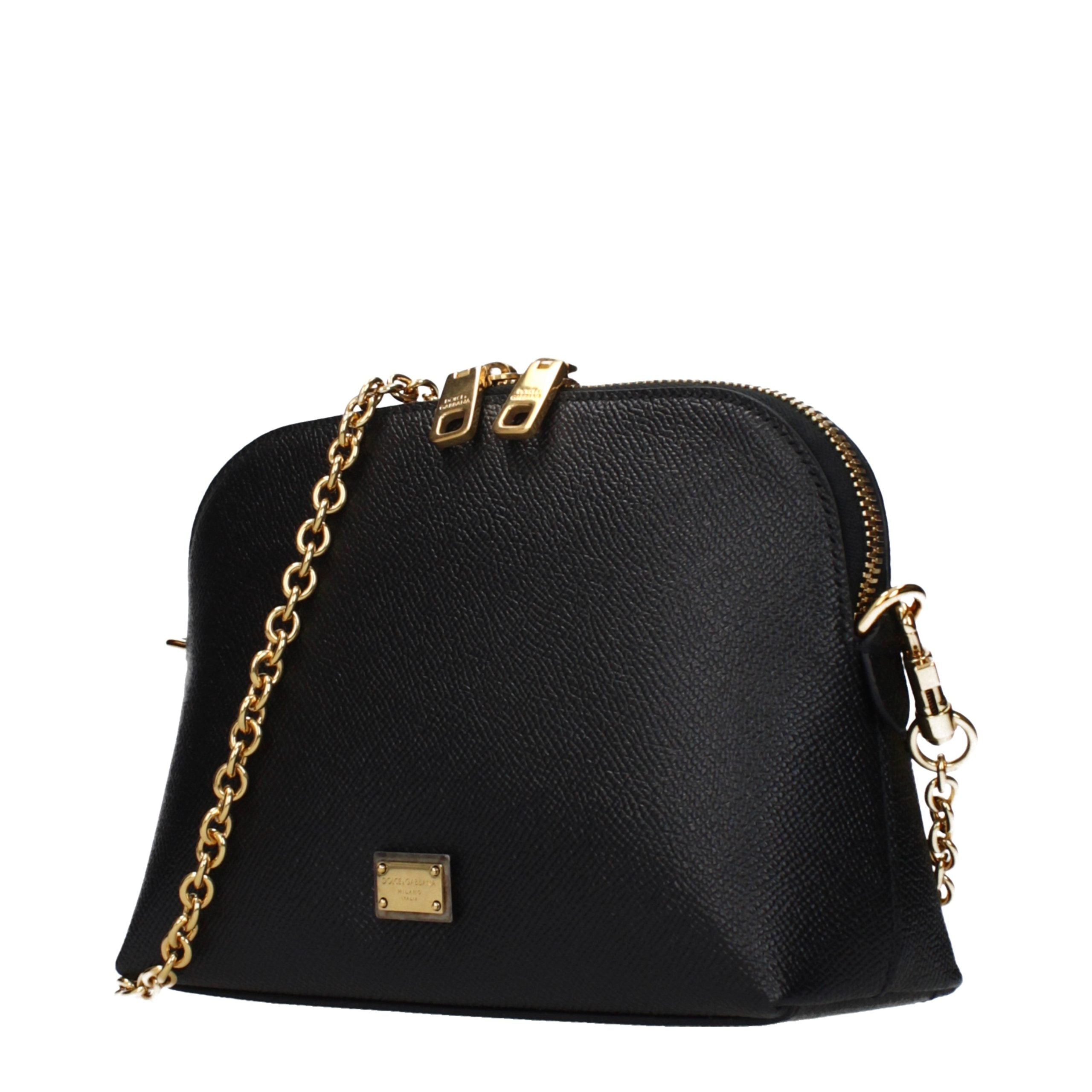 Dolce & Gabbana Schultertasche aus schwarzem Leder