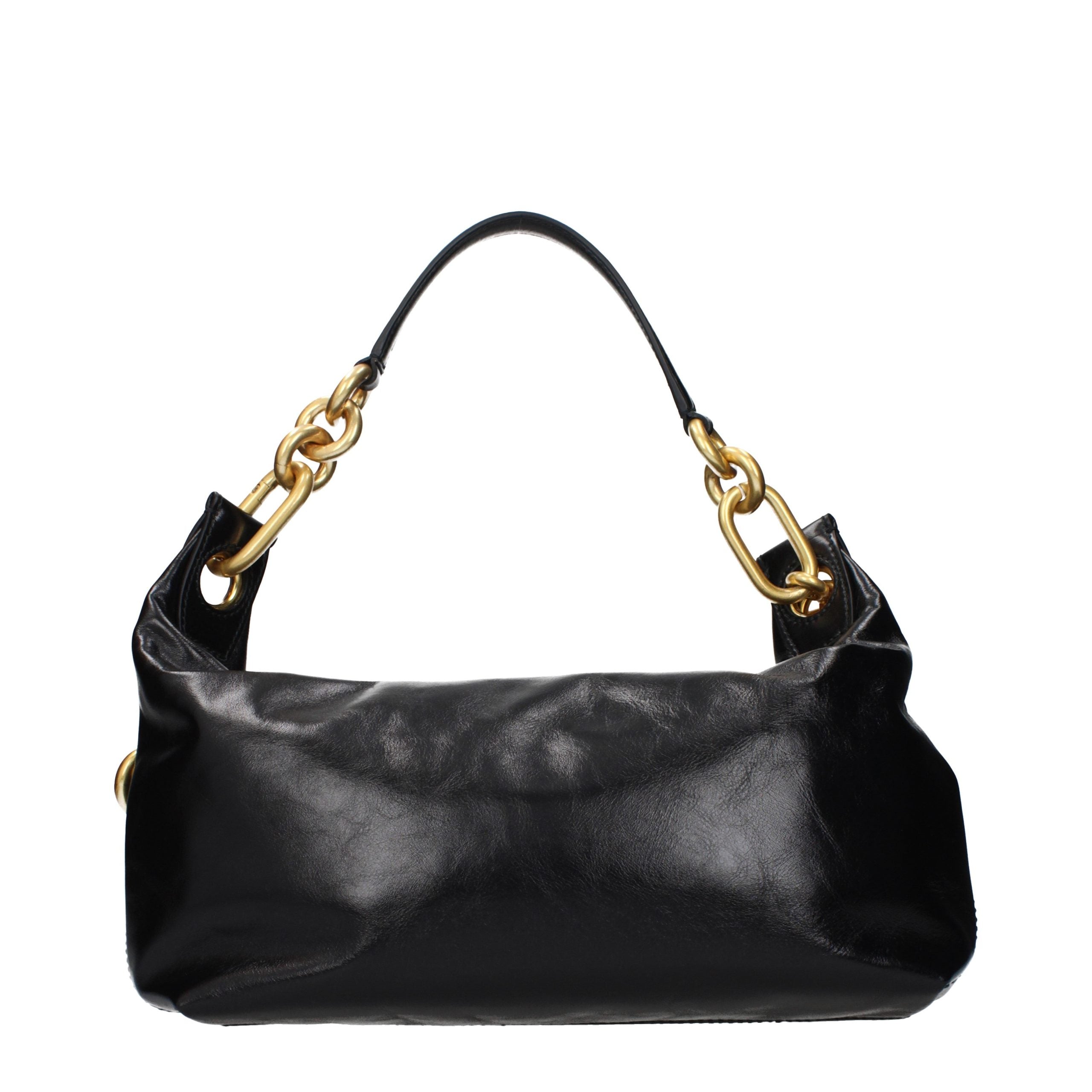 Balmain Schultertasche aus schwarzem Leder