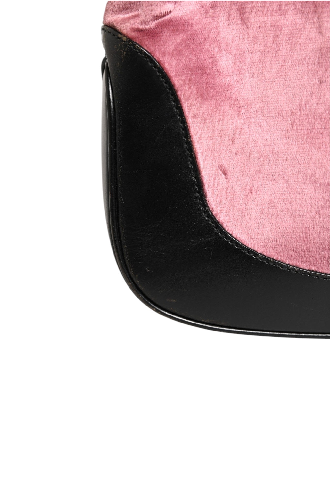 Gucci Jackie Schultertasche aus pinkfarbenem Samt und schwarzem Leder