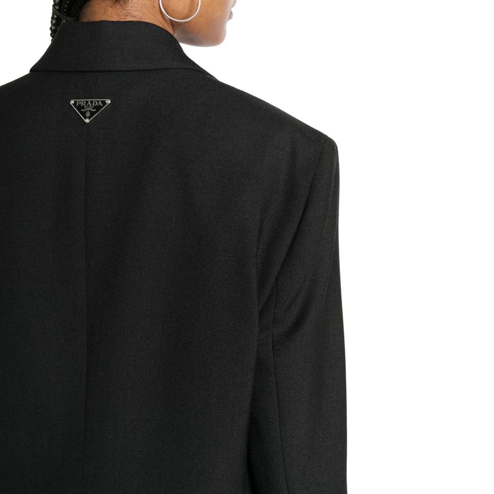 Prada Schwarzer Blazer aus Schurwolle