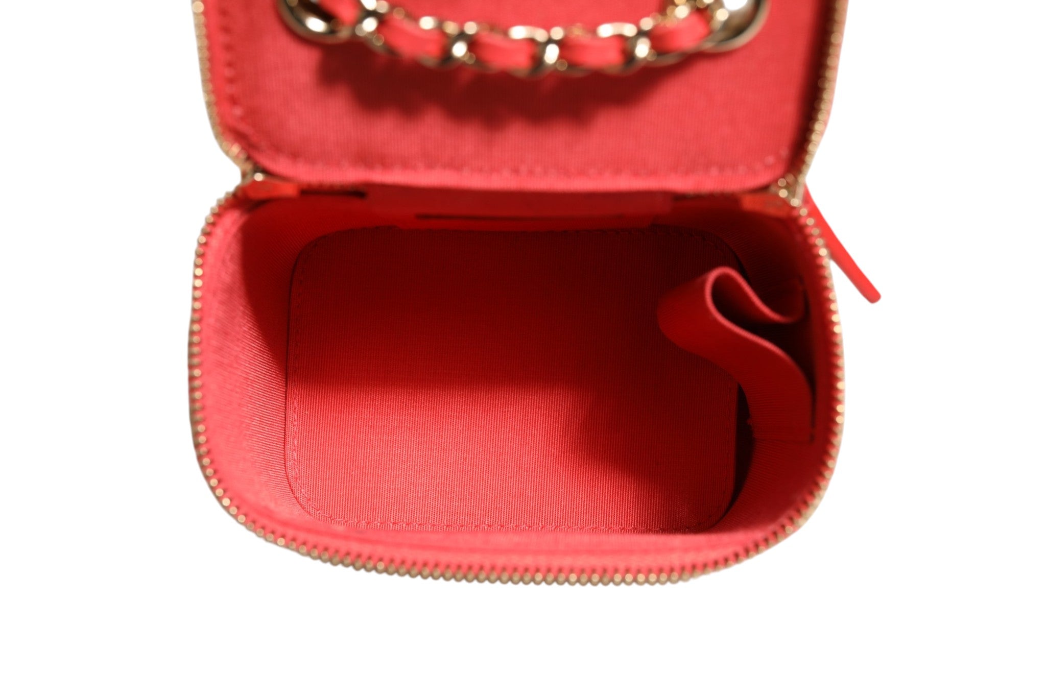 Mini vanity case Chanel en raphia et jute rayé
