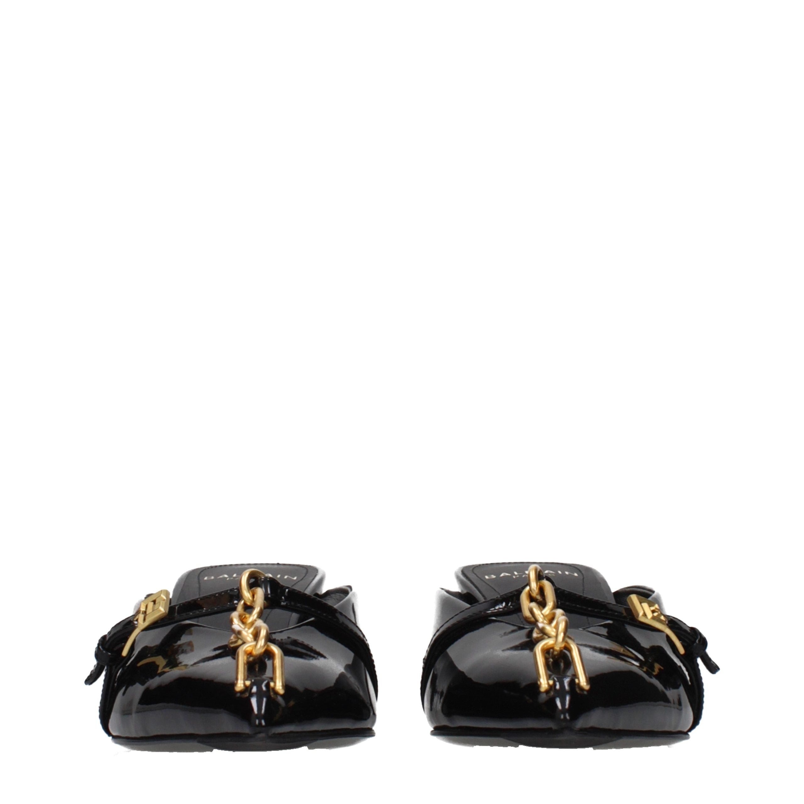 Balmain Plateau-Sandalen aus schwarzem Leder