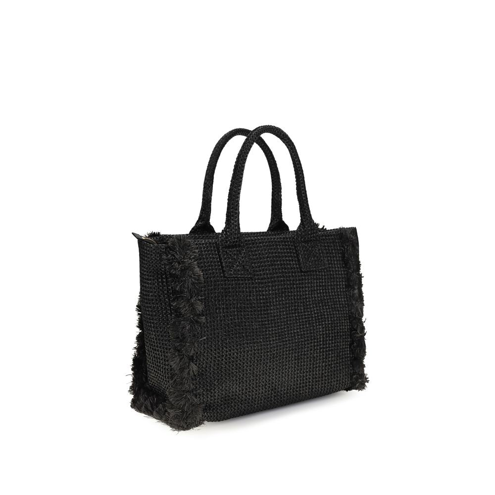 PINKO Schultertasche aus schwarzem Bast