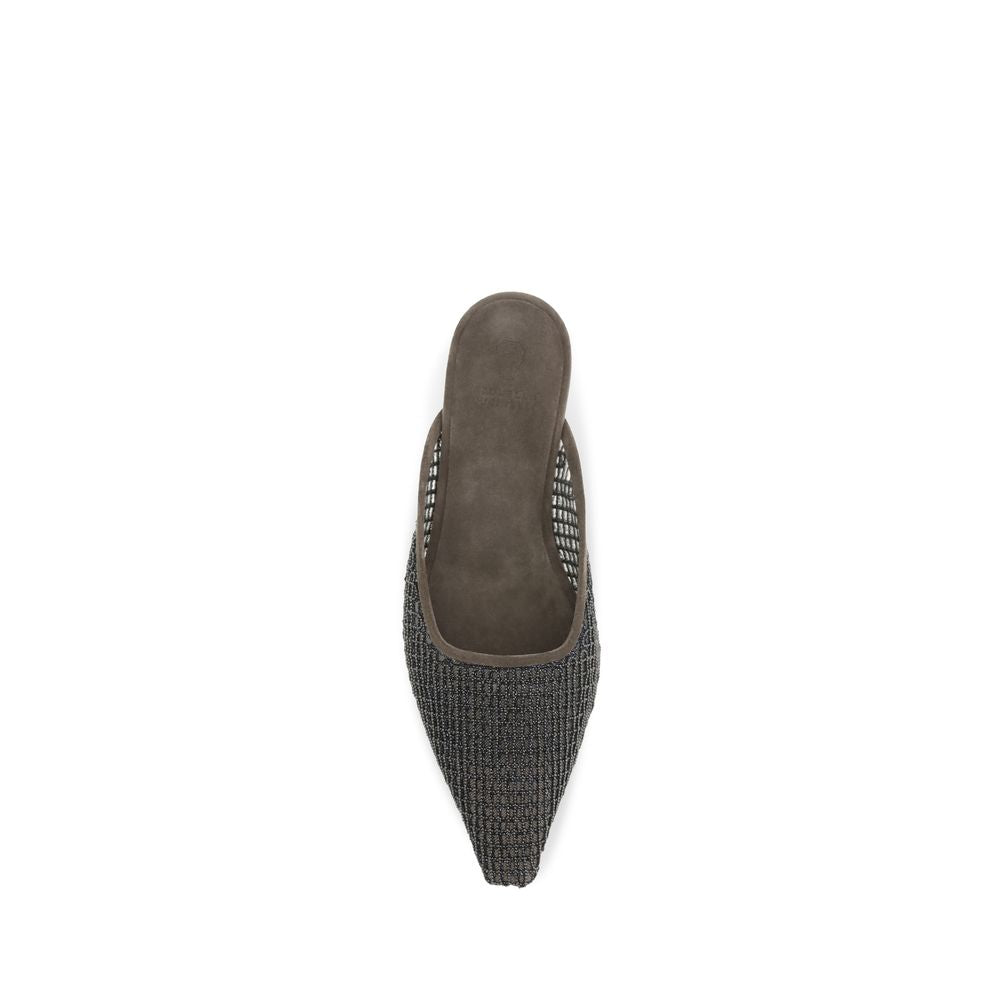 Brunello Cucinelli Braune Ballerinas aus Kalbsleder Bos Taurus
