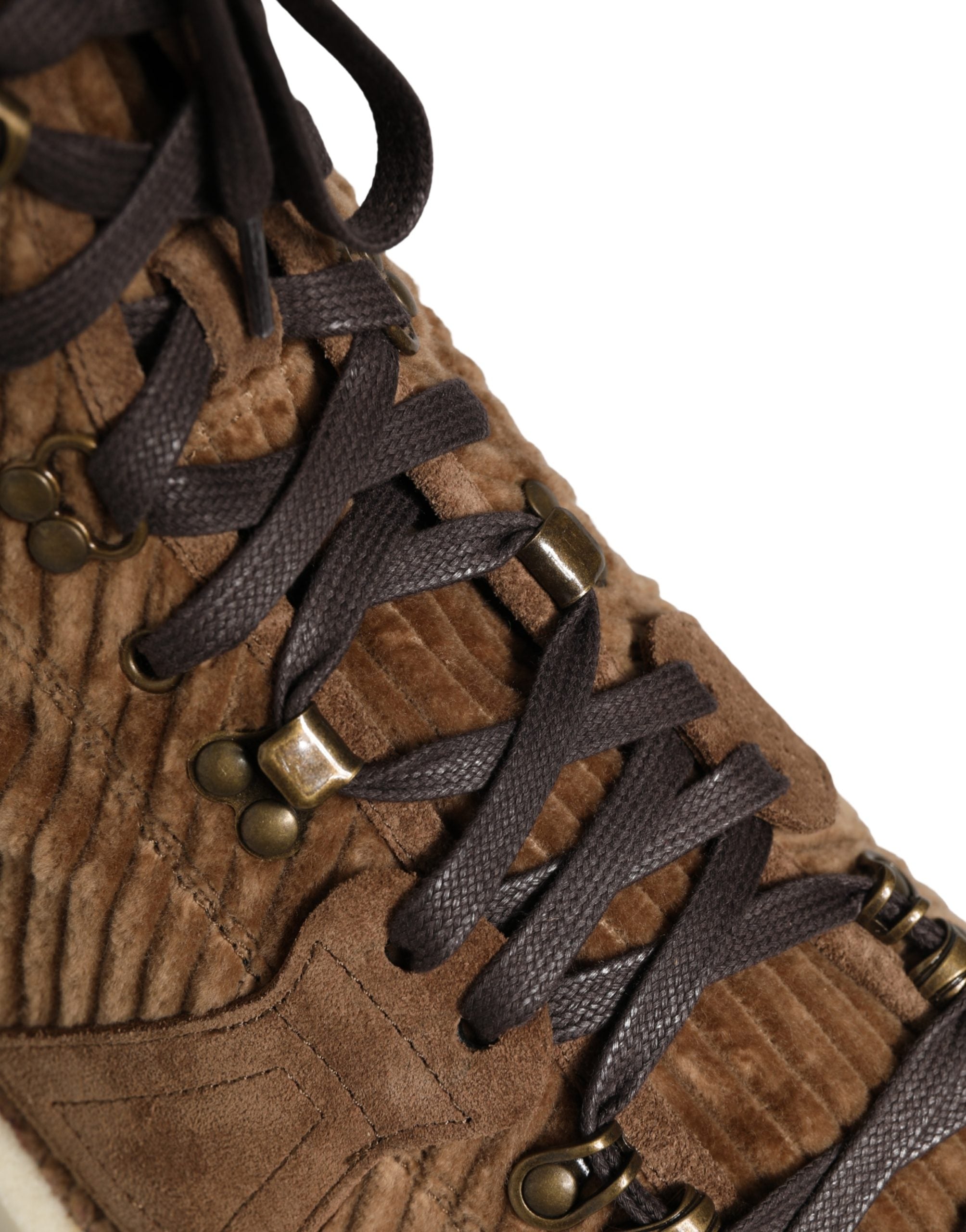 Dolce & Gabbana Braune Cord-High-Top-Oxford-Stiefel