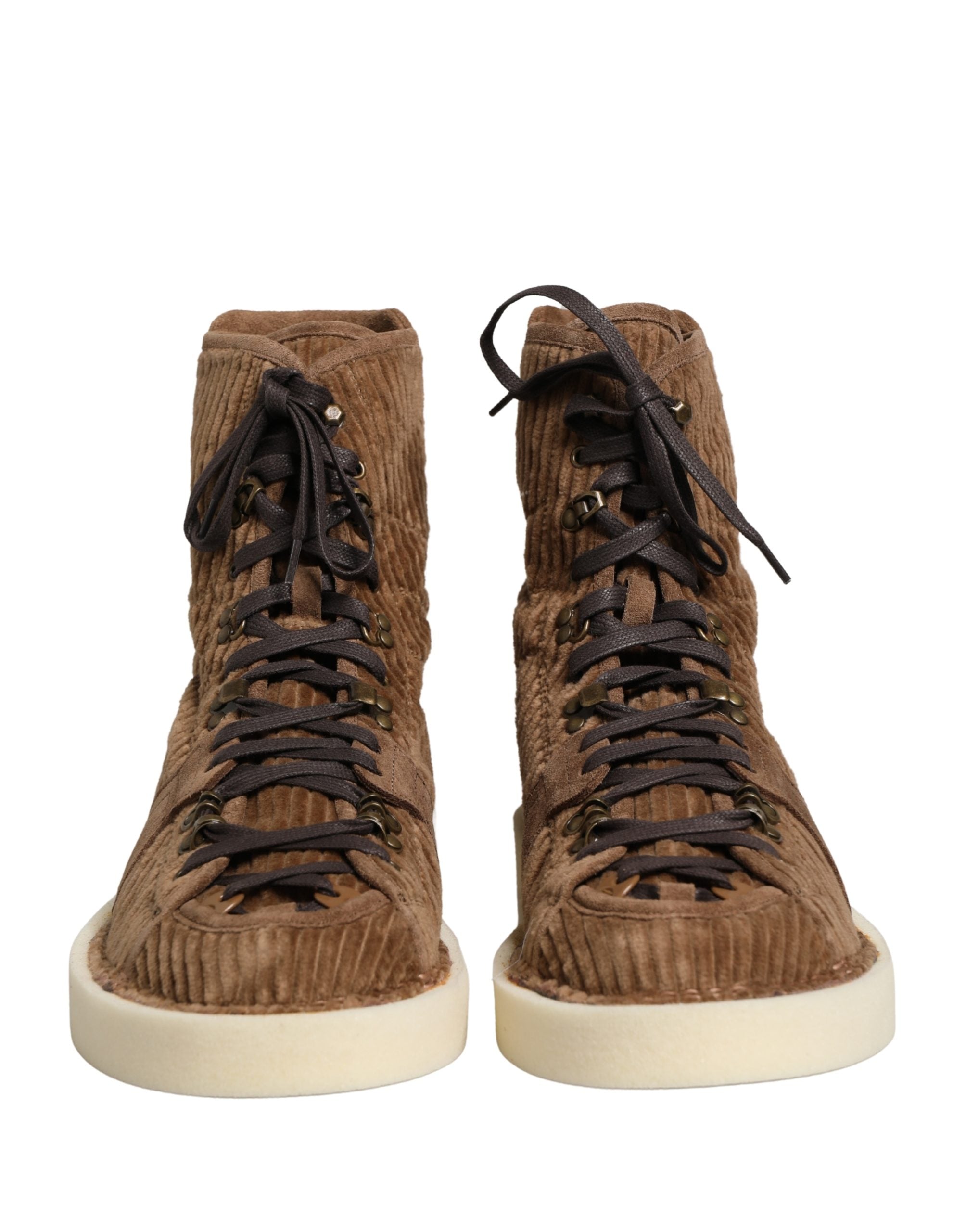 Dolce & Gabbana Braune Cord-High-Top-Oxford-Stiefel