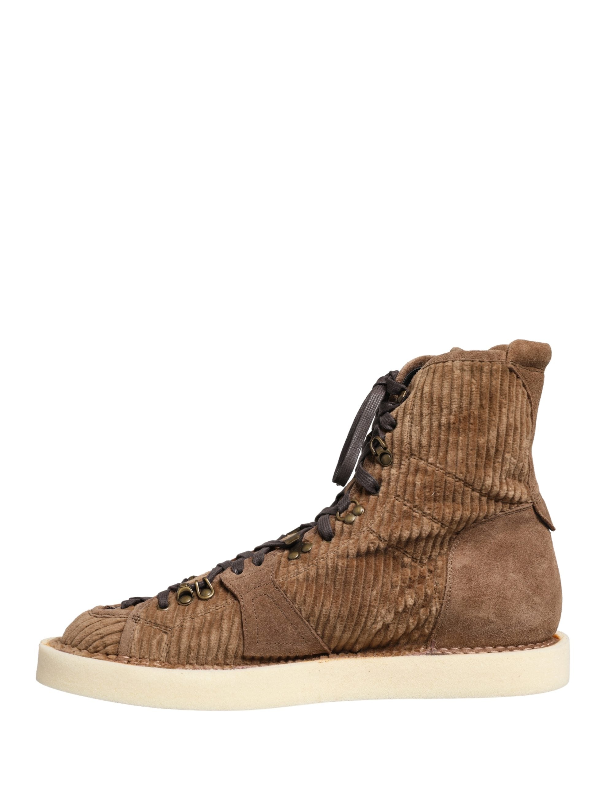 Dolce & Gabbana Braune Cord-High-Top-Oxford-Stiefel