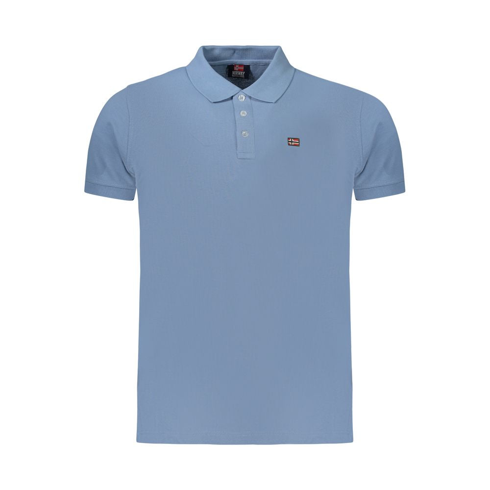 Norwegen 1963 Azzurro Baumwoll-Polohemd für Herren