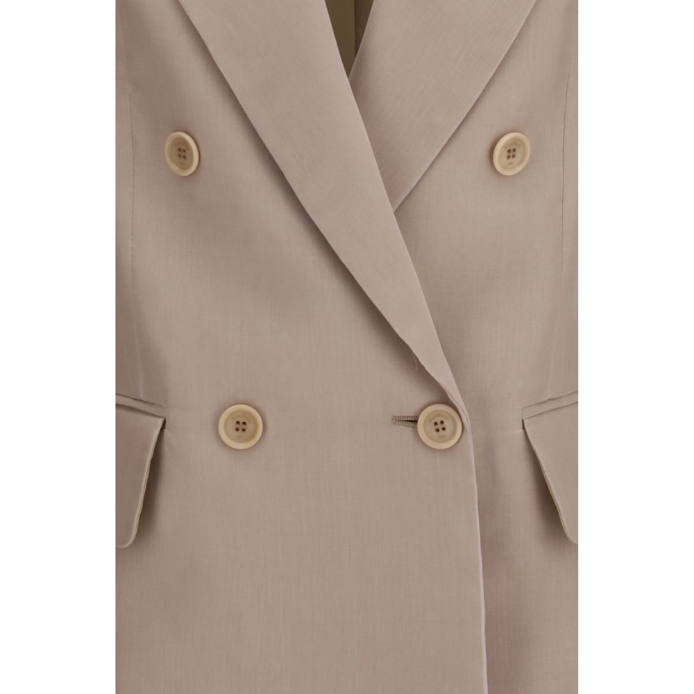 Max Mara Beigefarbene Seidenkleidung
