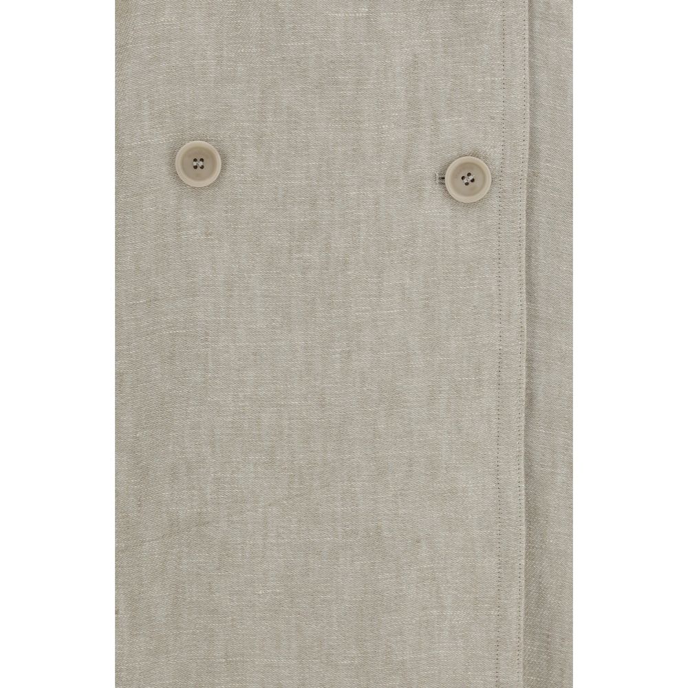 Max Mara Trenchcoat aus braunem Leinen