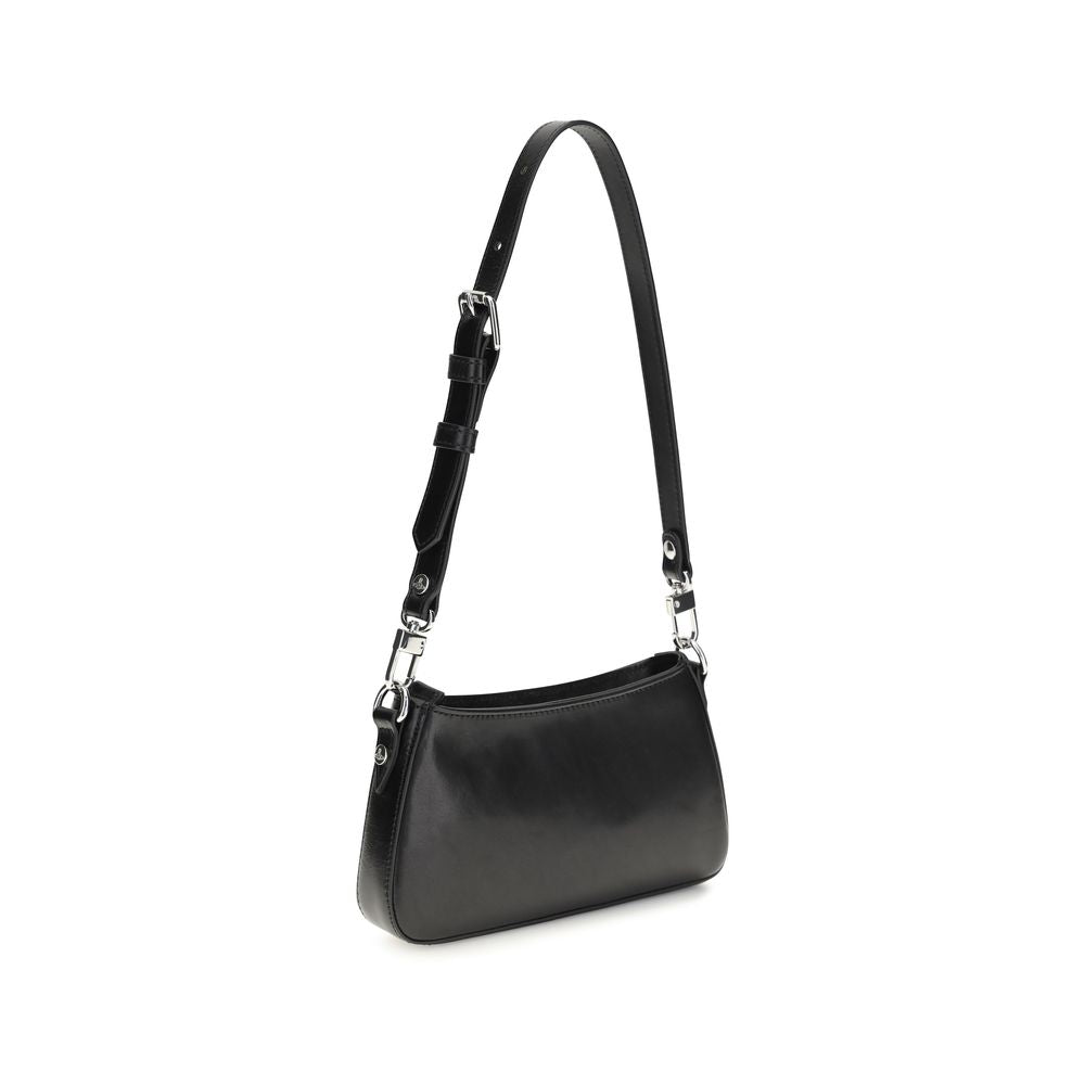 Vivienne Westwood Schultertasche aus schwarzem Kalbsleder Bos Taurus