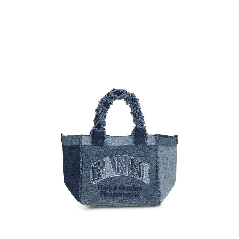 Sac à main Ganni en coton bleu