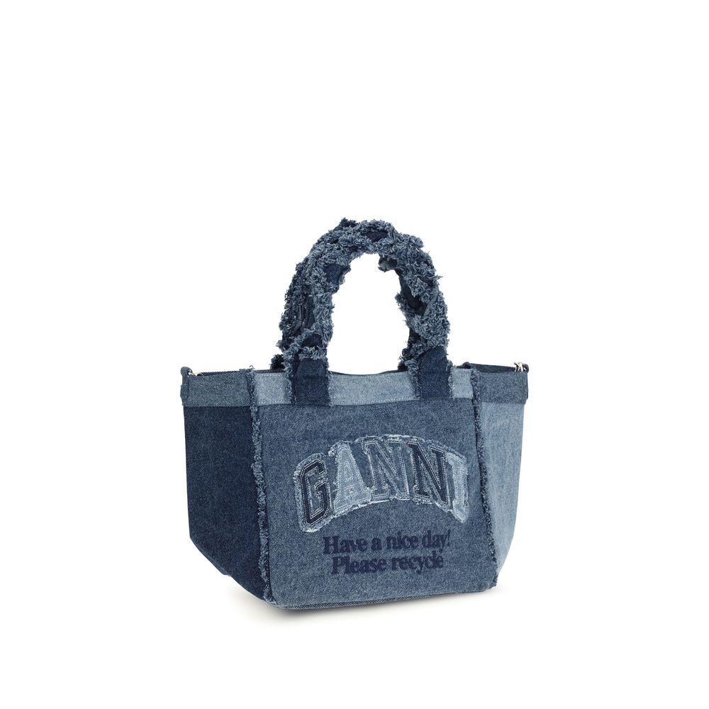 Sac à main Ganni en coton bleu