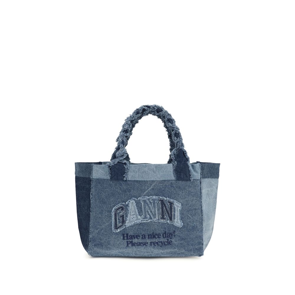 Sac bandoulière Ganni en coton bleu