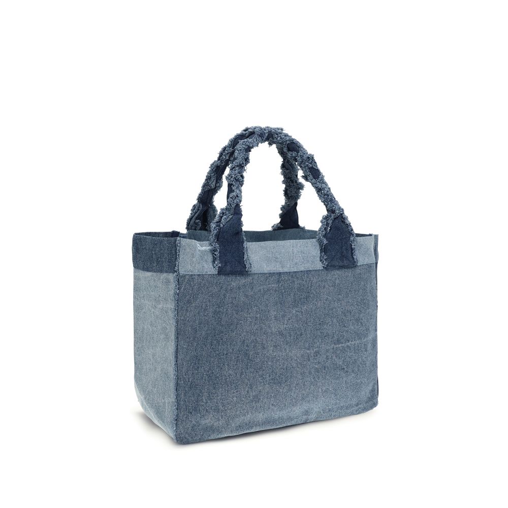 Ganni Umhängetasche aus blauer Baumwolle