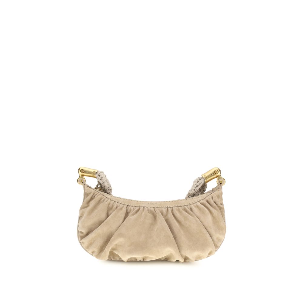 Balmain Beige Fabric Shoulder Bag