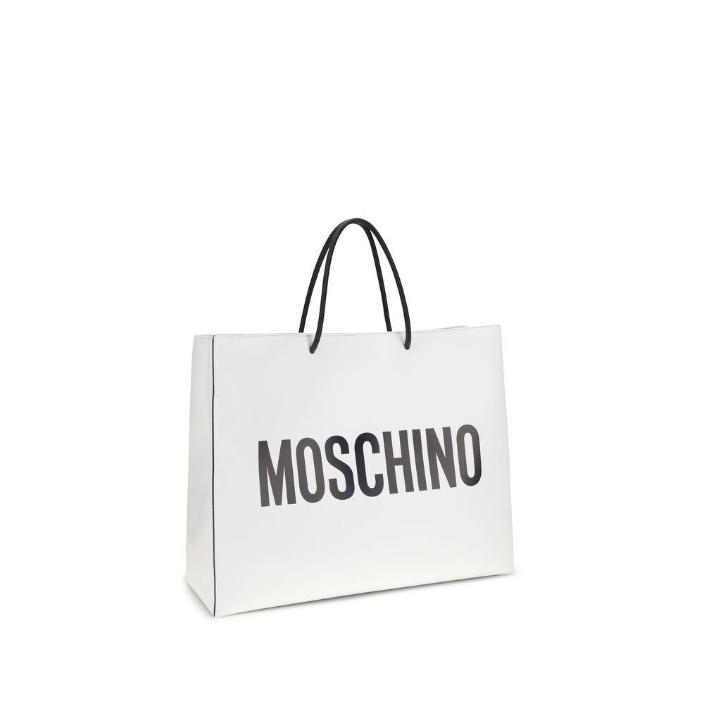 Moschino Sac à main en cuir de veau blanc Bos Taurus