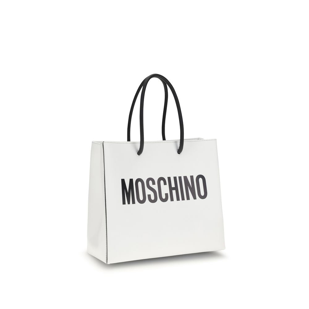 Moschino Sac à main en cuir de veau blanc Bos Taurus