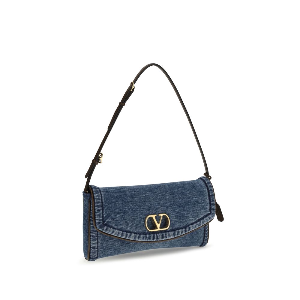 Valentino Garavani Blue Cotton Shoulder Bag